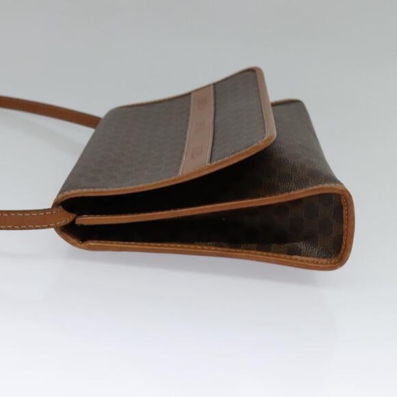 CELINE Macadam Canvas Shoulder Bag Pvc Leather Brown Gold - Picture 4 of 12